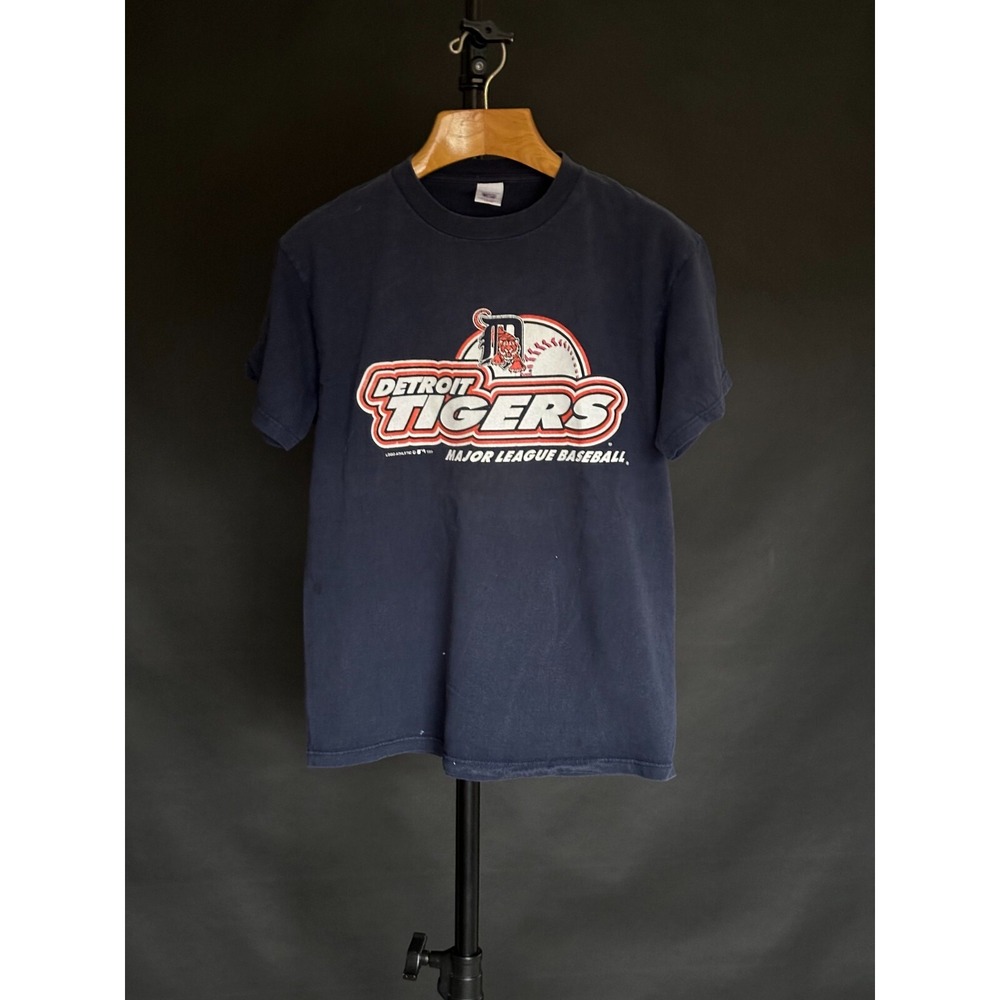 1999 Vintage Logo7 Detroit Tigers Shirt Mens Large Blue Made In‎ USA T-Shirt
